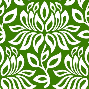 3137 C - lily flowers silhouettes, green