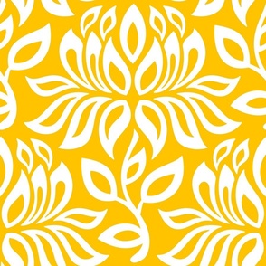 3137 D - lily flowers silhouettes, yellow