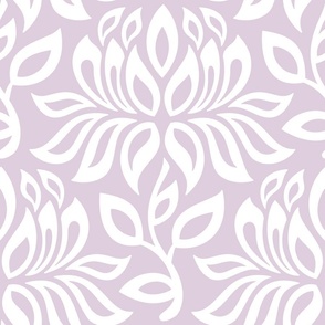 3137 G - lily flowers silhouettes, muted lavender 