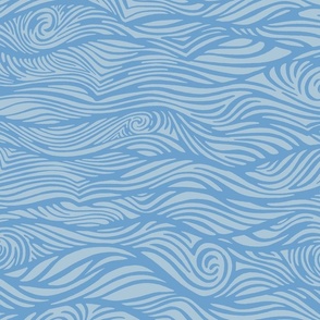 Sea Surf Ocean Waves - Azure Blue, Serenity Blue