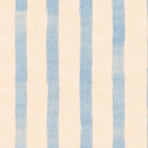 Nautical Costal Vertical Stripe -Serenity Blue, Linen Cream - (Boathouse)
