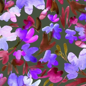 Loose flowers: purple/pink (grey)