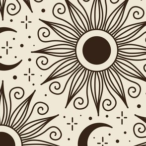 3140 A - vintage hand drawn suns and moons