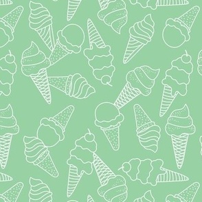 Scandinavian style modernist ice-cream cones - tossed summer pool snacks for kids minimalist design ivory green