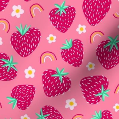 Kids strawberry daisy rainbow ✦ Peach