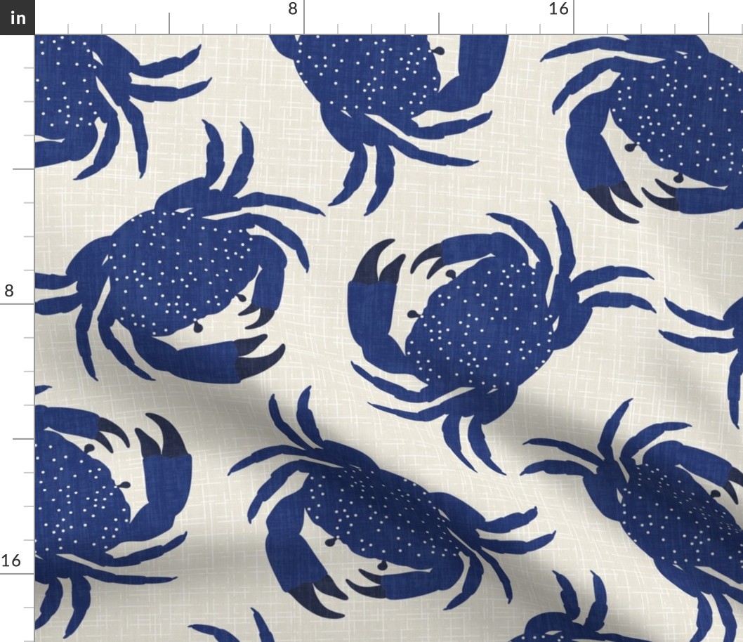 Nautical Crabs - Navy Blue