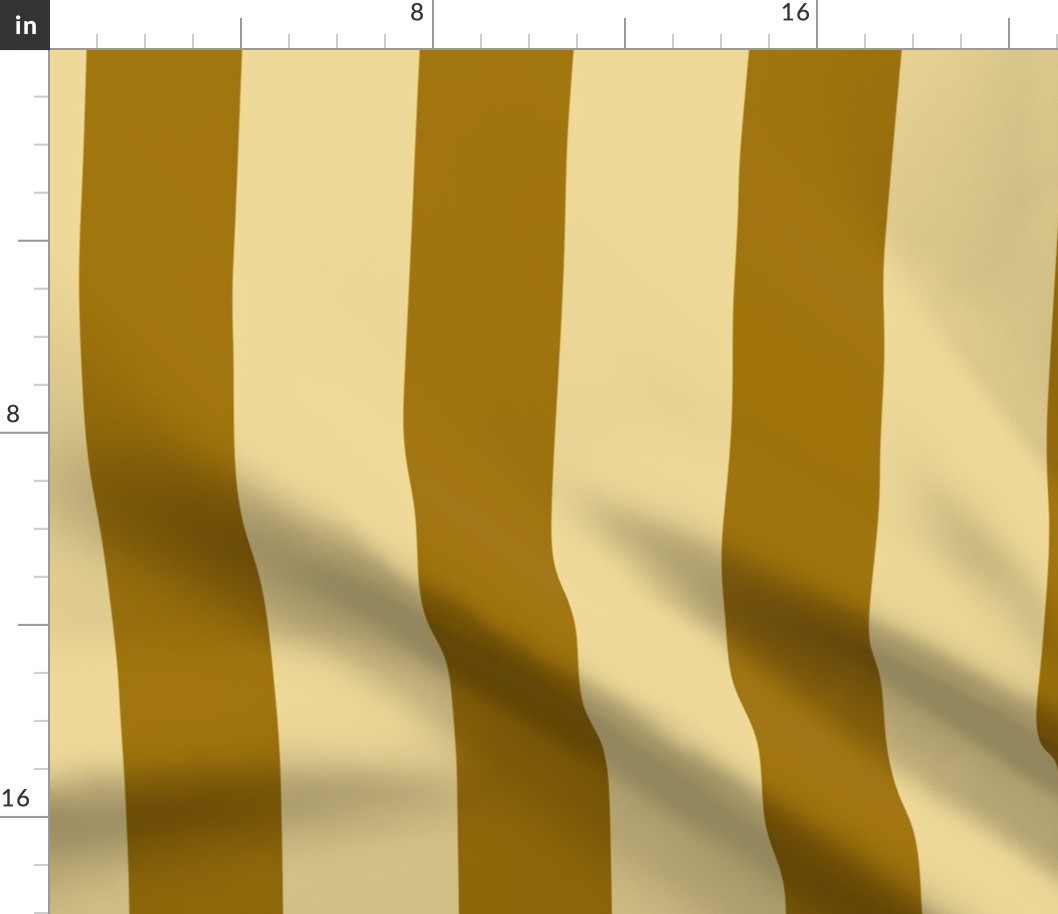 Large  Bold Circus Pastel yellow and brown Brush Stripes Fabric and wallpaper