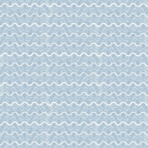 (SMALL) Electric Blue  Ocean Waves of Dots Pointillism Style on White Background