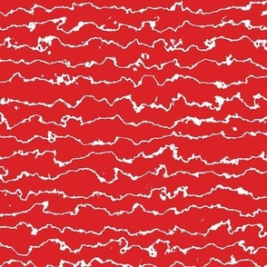 Fun Red and White Distorted Horizontal Stripes - Mini