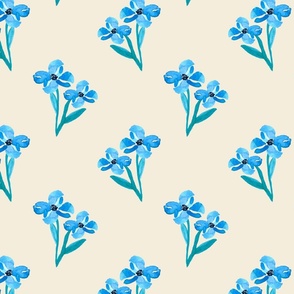 Watercolour Springtime Blue Floral
