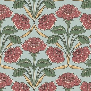 Small -  Vintage Roses - Colorful scheme on an October sky background