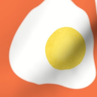 Egg on orange background