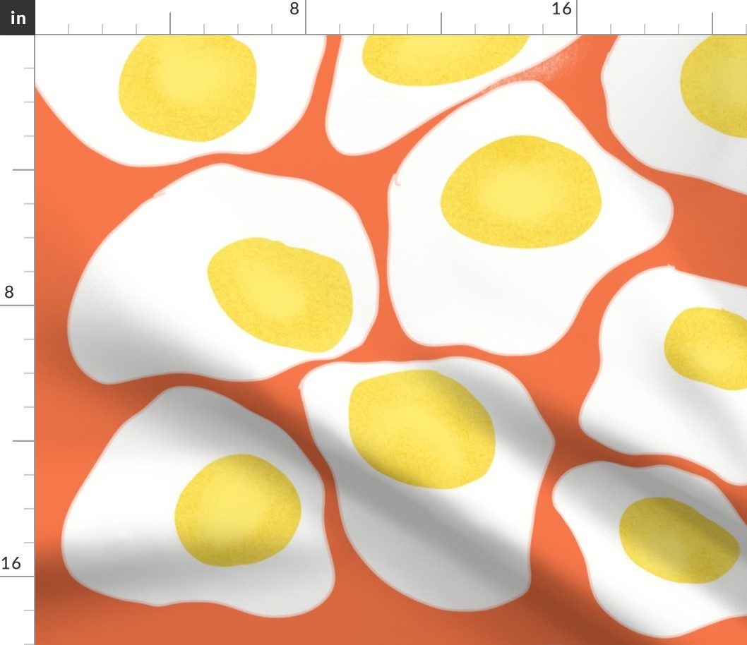 Egg on orange background