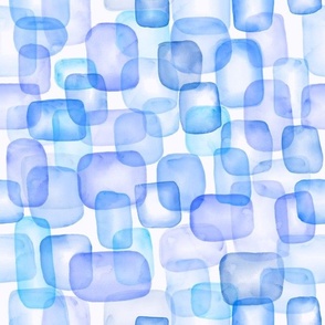 Blue abstract watercolor squares