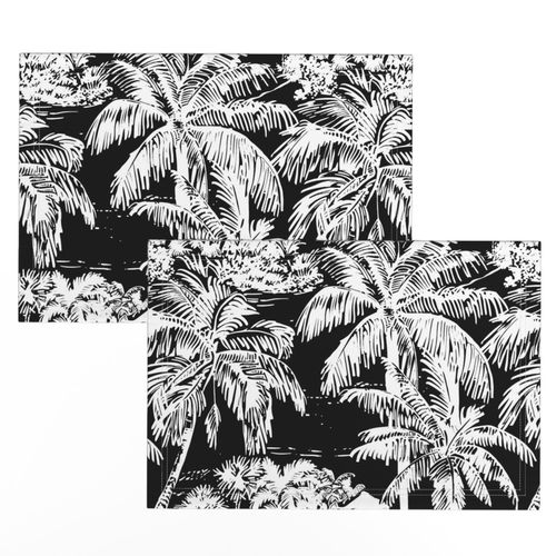 Palm Breeze Paradise Toile  - Black - New