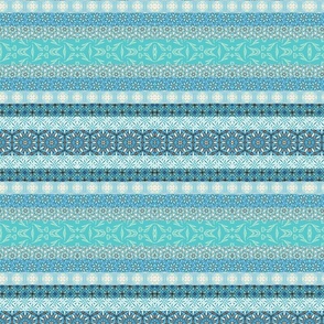 boho stripes horizontal jade teal bluebell 