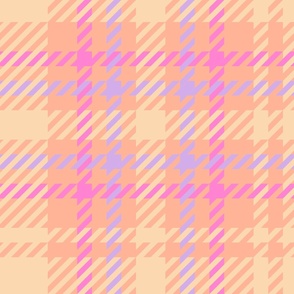 pink, peach, purple plaid -Jumbo  24x24inch