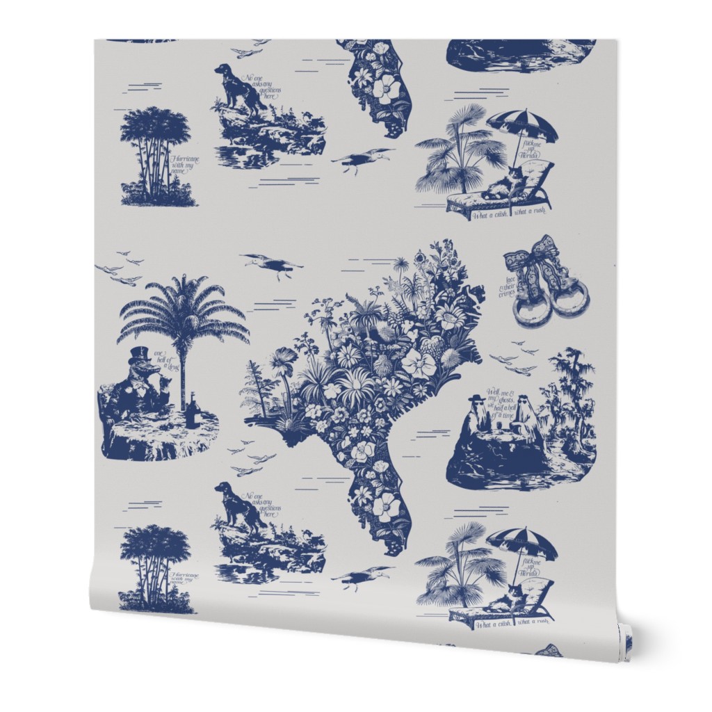 Blue F*ck Me Up Florida!!! Toile Pattern