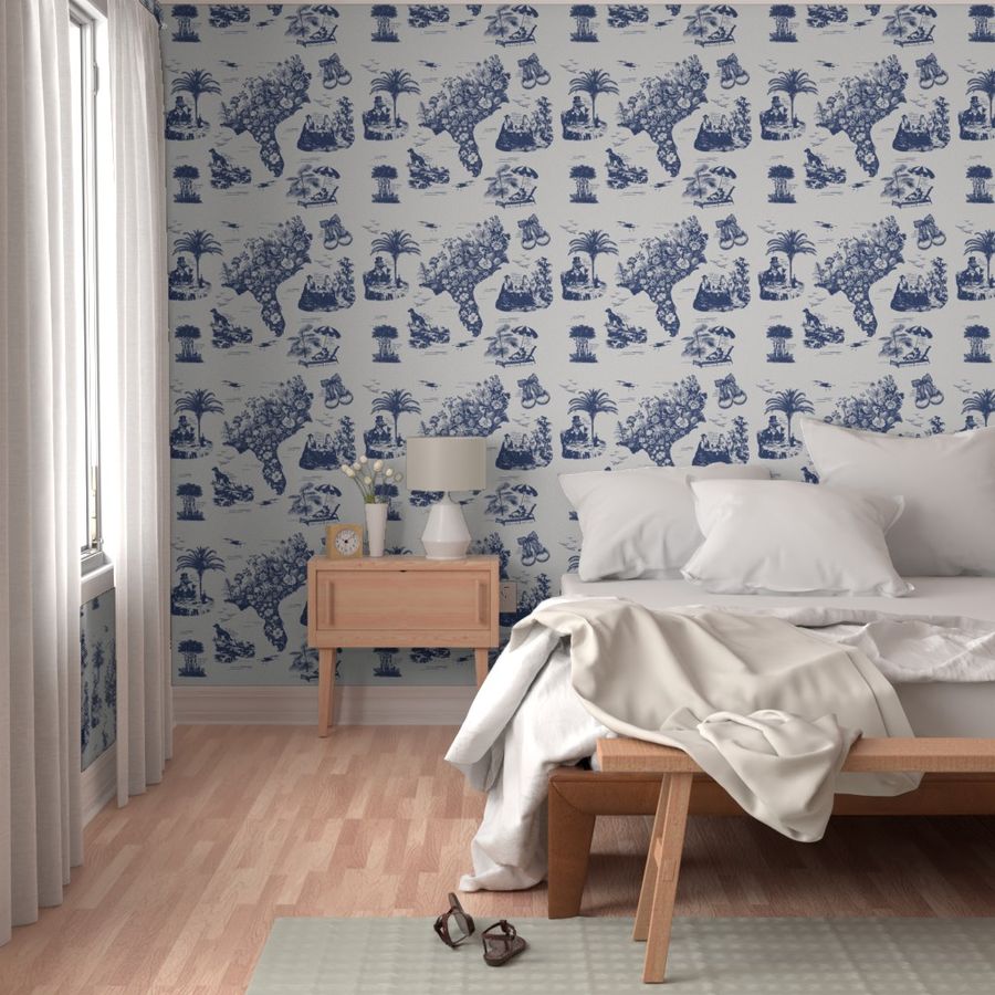 Blue F*ck Me Up Florida!!! Toile Pattern