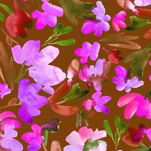 Loose flowers: pink (brown)
