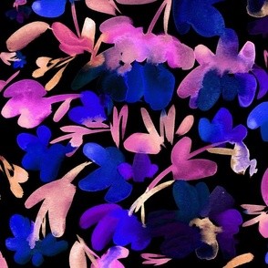 Loose flowers: blue/pink (black)