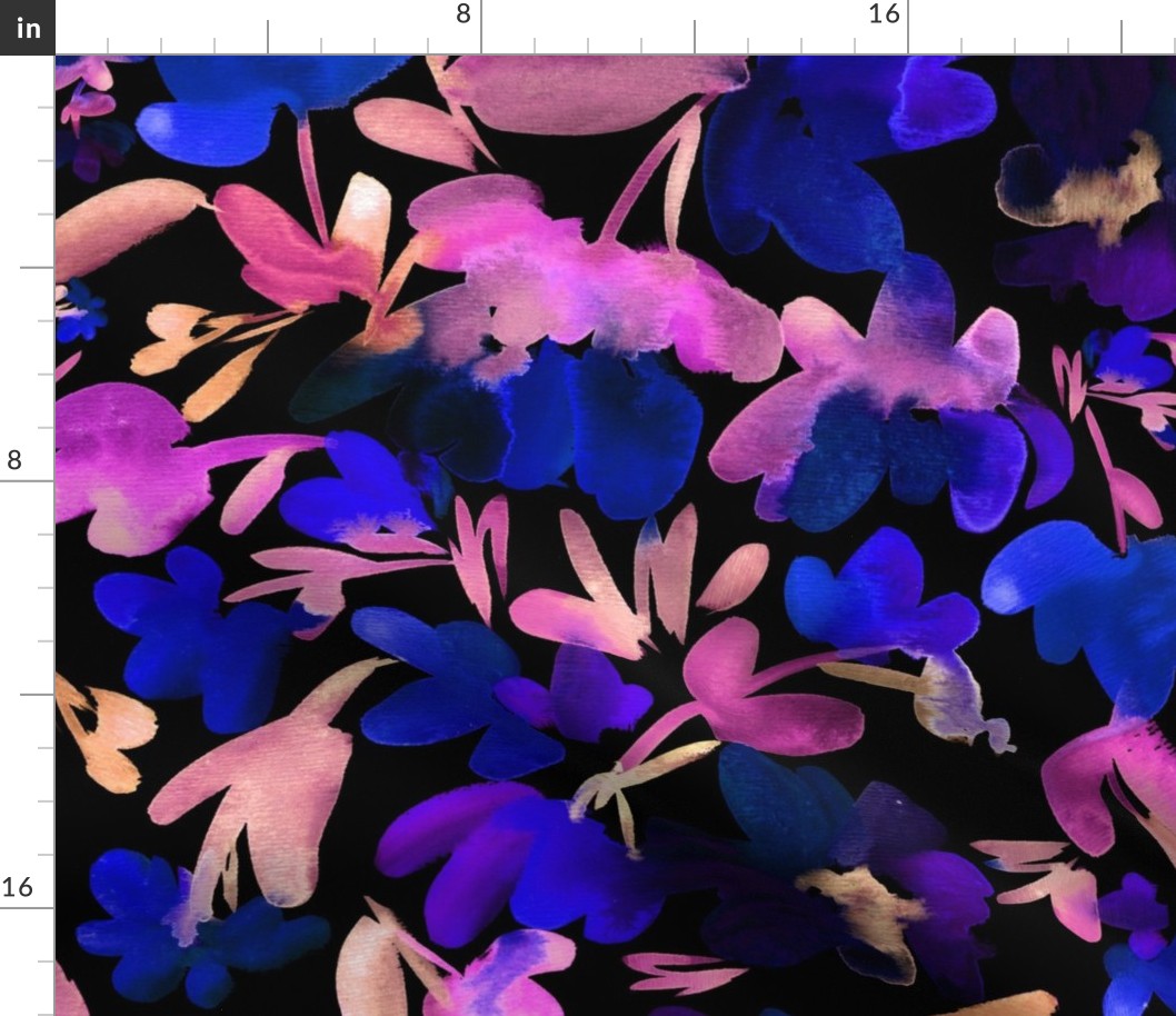 Loose flowers: blue/pink (black)
