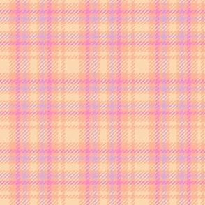pink peach and purple plaid -XSmall 2x2inch
