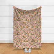 blush meadow: floral pattern XL