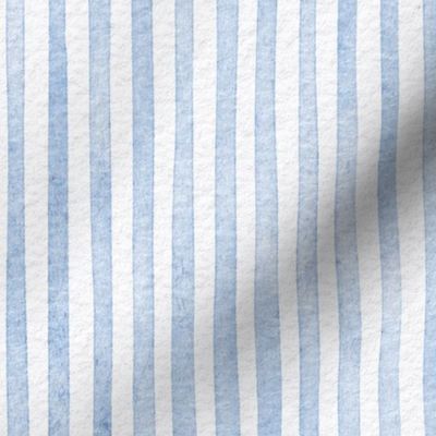 watercolor blue stripe - light denim blue color - botanical fog blue stripe wallpaper