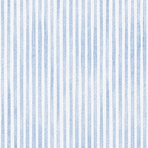 watercolor blue stripe - light denim blue color - botanical fog blue stripe wallpaper