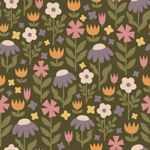 blush meadow: floral pattern L