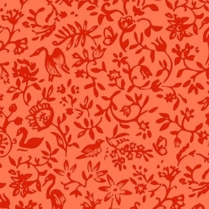GAIA red (MEDIUM)_two tone indian floral 