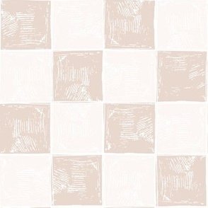 Checkerboard plaid in eggshell white and light grey | 2 inches 