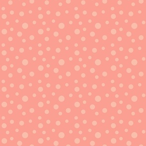 Large Double Pink Polka Dots, hand drawn, blender, pink dot, two tone pink, sweet pattern, classic polka dot, whimsical, girl Fabric 