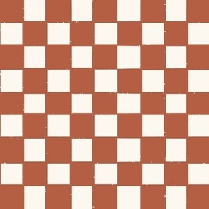 Hand Drawn Checkered-Maroon, Hand Drawn Red Checks, Ivory Checkerboard, Checker Design, Geometric, Contemporary, Red Cream, Classic Checkerboard, Maroon Square Grid