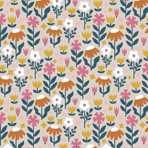 blush meadow: floral pattern M