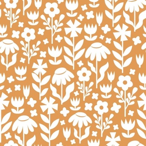 Soft meadow: monochrome floral pattern L