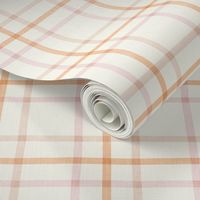 Small Colorful Plaid in Soft Pink and Peachy Colours, Cheerful Summer Check