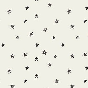 Hand drawn simple stars - Black and White