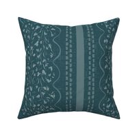 Stripes, Scallops, Heritage. Florals, Vintage, Teal, Floral Trellis, Romantic, Whimsical, Timeless, Classic, Grandmillenial