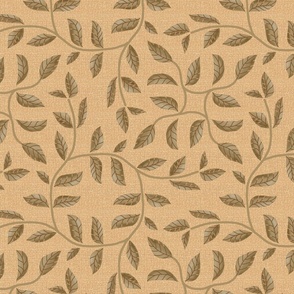 Vines Wreath in Circles and Diamonds In Taupe on Beige Textured