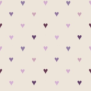Boho Hearts // Soft Pinks and Purples on Ivory 