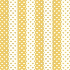 Bigger Scale Vertical Heart Stripes in Daisy Yellow