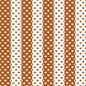 Bigger Scale Vertical Heart Stripes in Sunset Brown