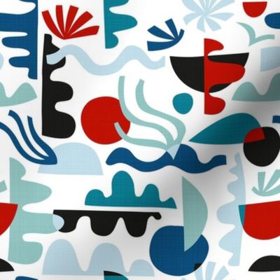 Summer Holiday Abstraction, Modern Cut Out Shapes No.002 - Vacation by the Sea Color Palette / Medium / Eva Matise