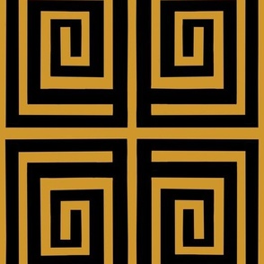 Greek Key-black and gold