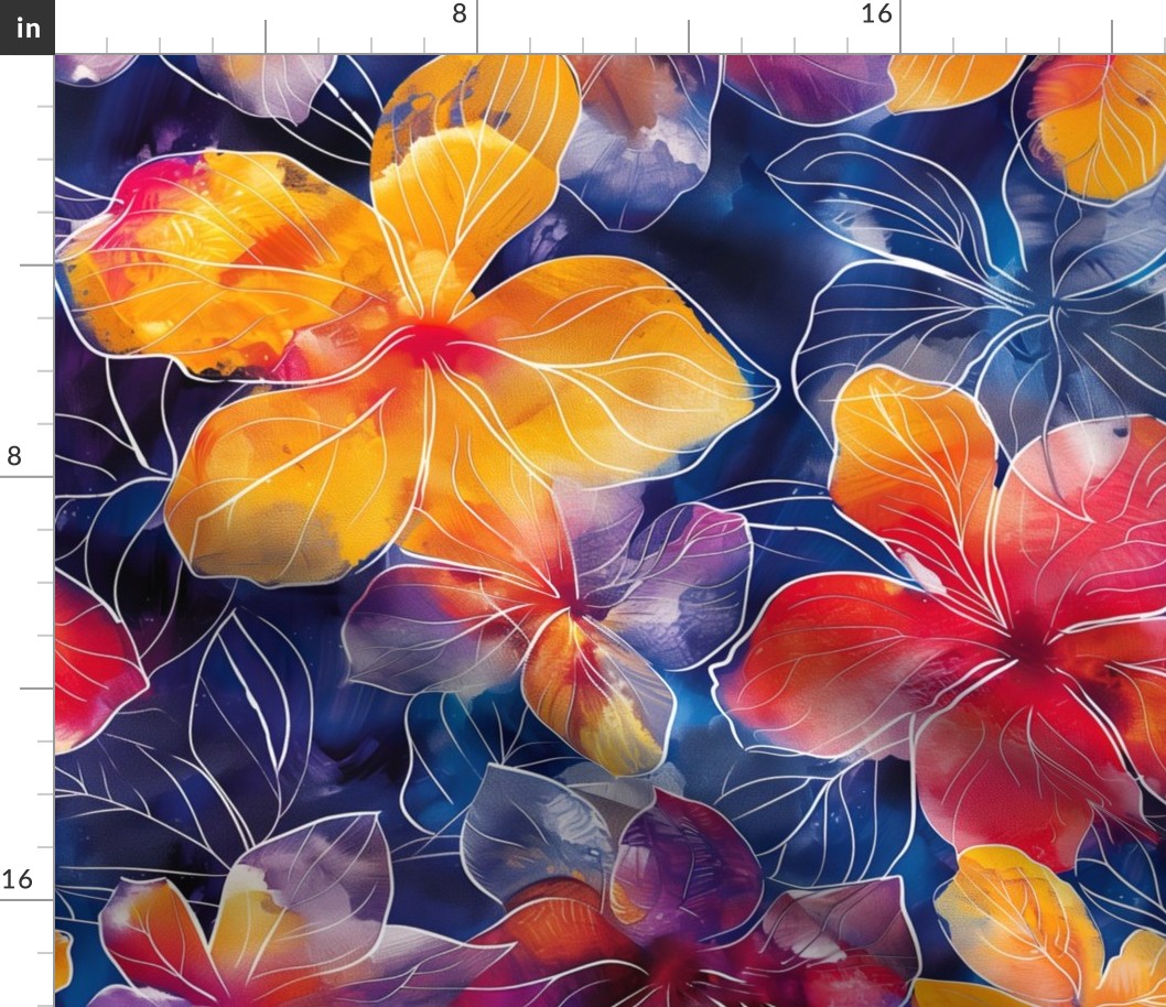 Jumbo Tropical Brilliance - Bold Watercolor Florals