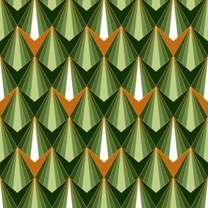 Art Deco Geometry Green