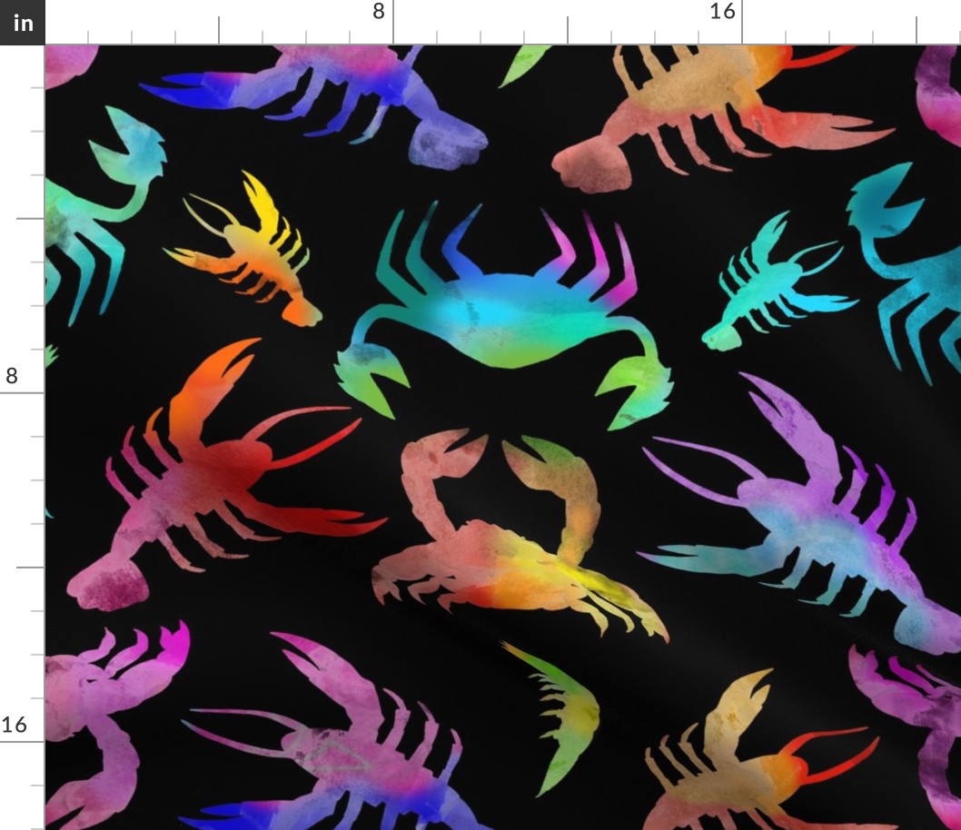 Colorful Crustaceans (Black large scale) 