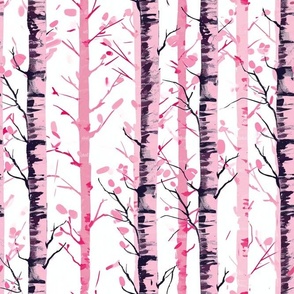 Medium Birch Trees in Pink